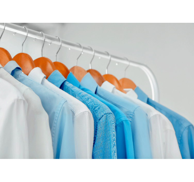 Hanging Blue Shirts texture wall mural - TenStickers