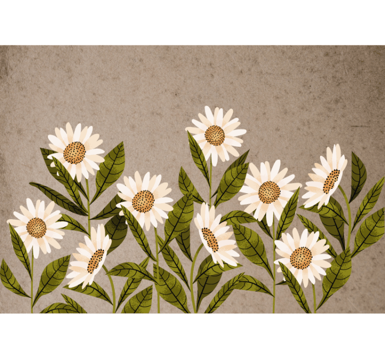 Vintage daisies wall mural - TenStickers