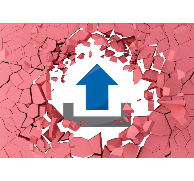 Broken pink wall with image custom wall mural - TenStickers