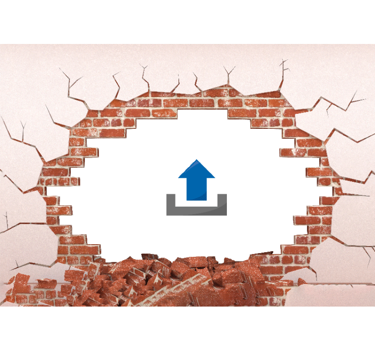 Broken wall bricks 3d with photo mural - TenStickers