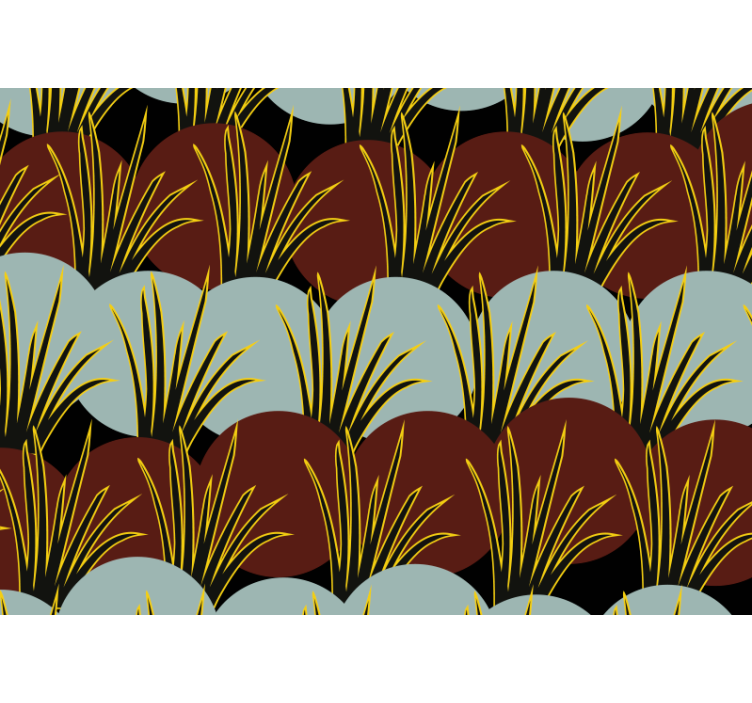 Wall mural nature with stylized grass designs - TenStickers