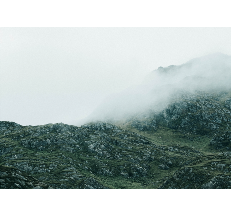 Scottish Misty Mountains Mountain wall mural - TenStickers