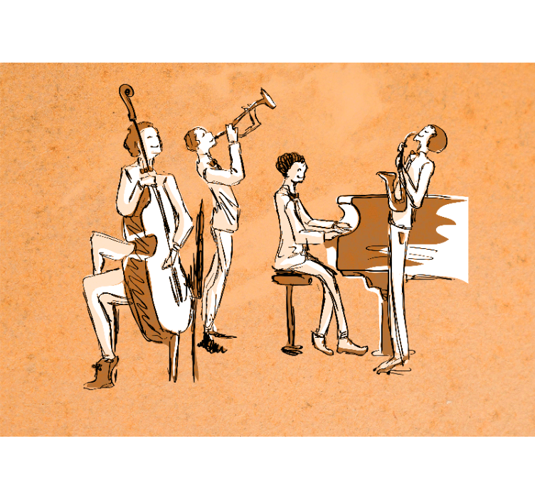 Music wall mural jazz band show performance - TenStickers