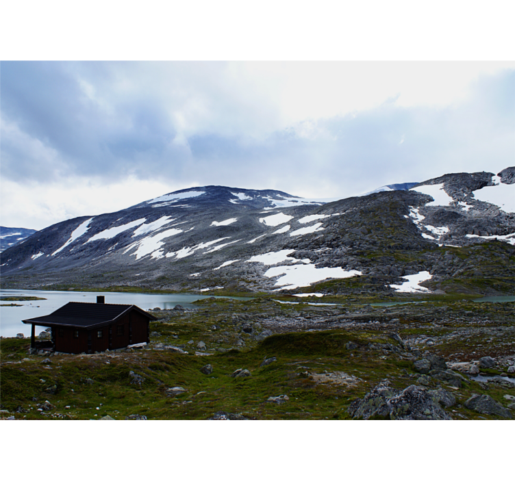 Landscape wall mural mountain lake escape - TenStickers