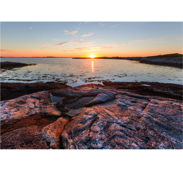 Norwegian stunning sunset nature wall mural - TenStickers
