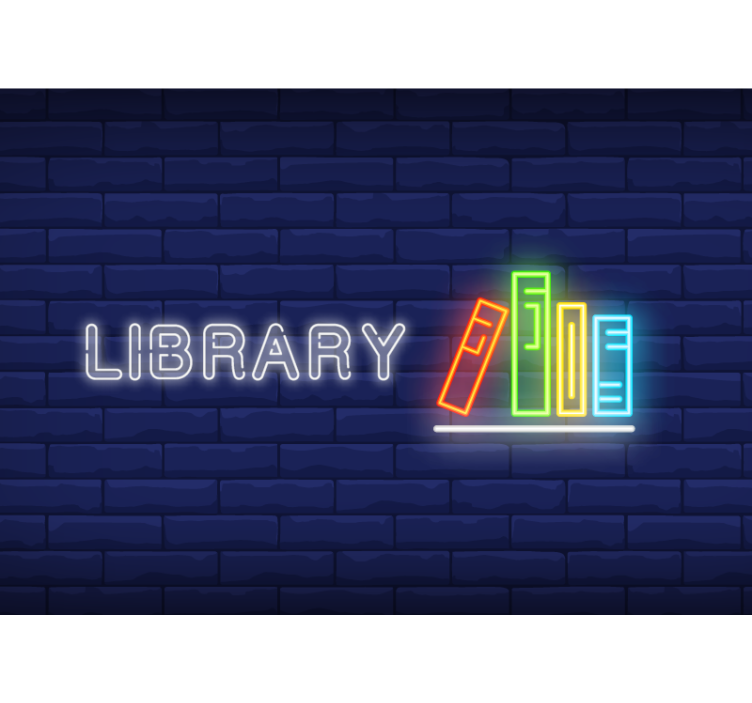 Library brick wall murals - TenStickers