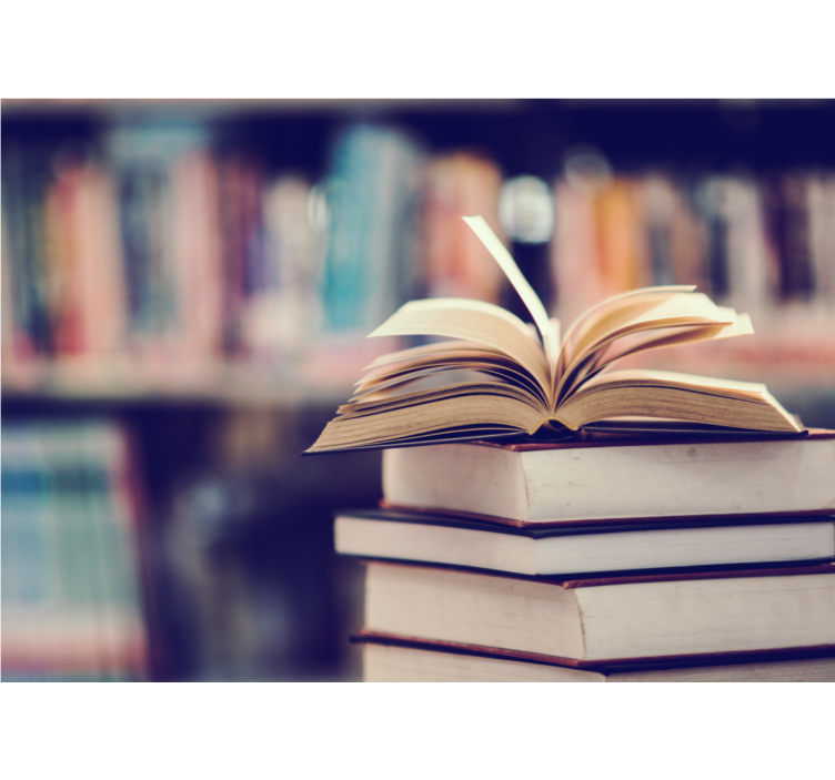 Art wall mural open book stack - TenStickers