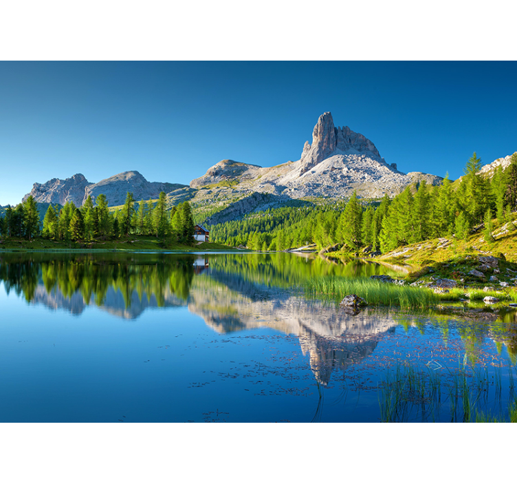 Landscape wall mural mountain reflections - TenStickers