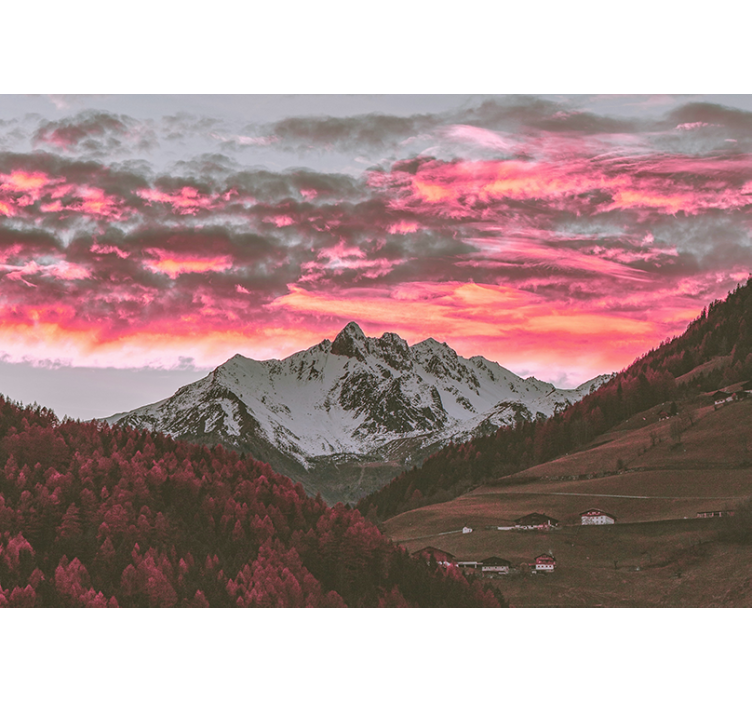 Wall mural mountain majestic mountain sunset - TenStickers