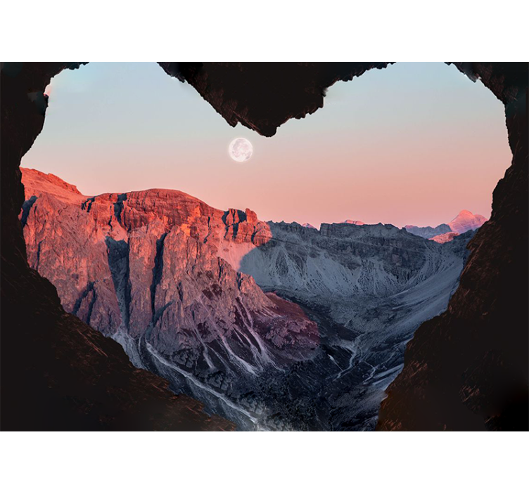 Wall mural nature heart-shaped mountain scene - TenStickers