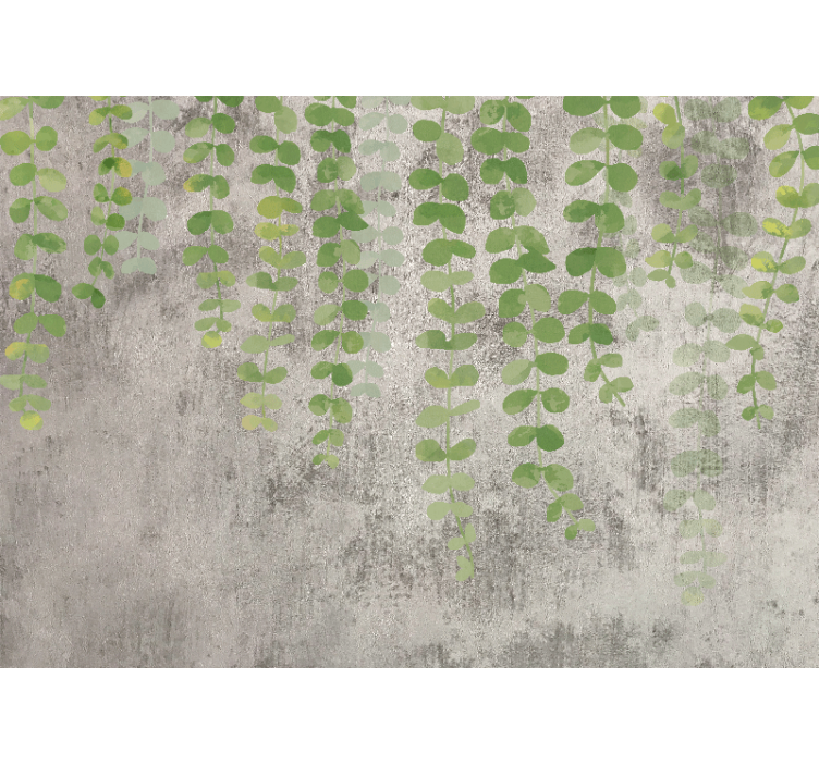 Hanging plants on concrete texture wall mural - TenStickers
