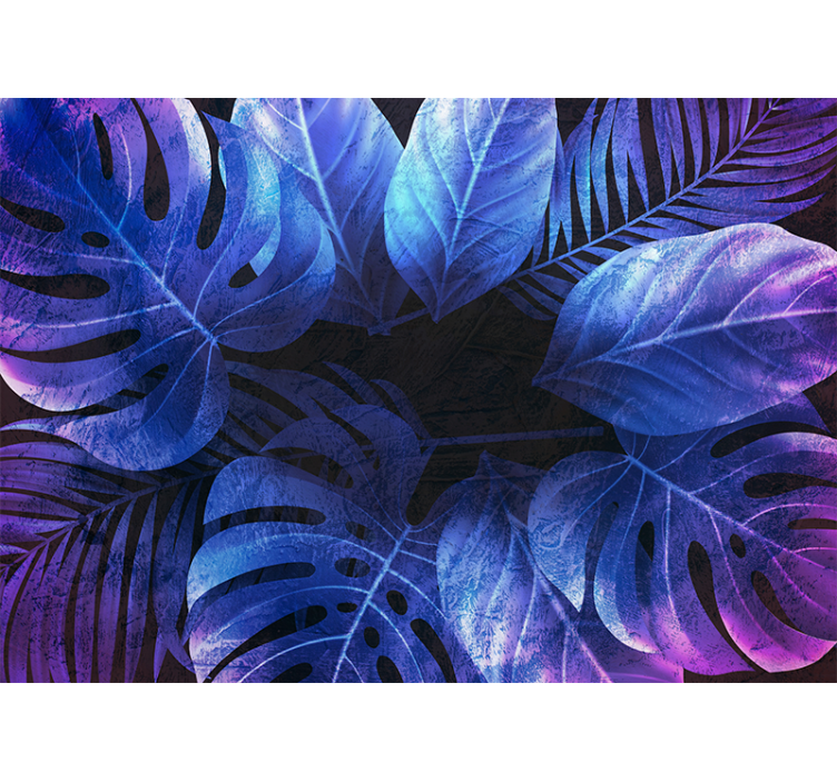 Purple tropical leaves nature wall mural - TenStickers