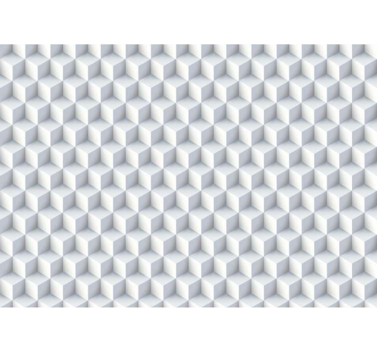 Multiple white cubes  3D Wall Mural - TenStickers