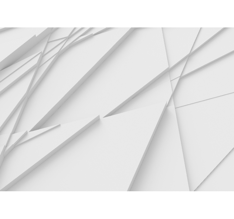 White triangles pattern 3D Wall Mural - TenStickers