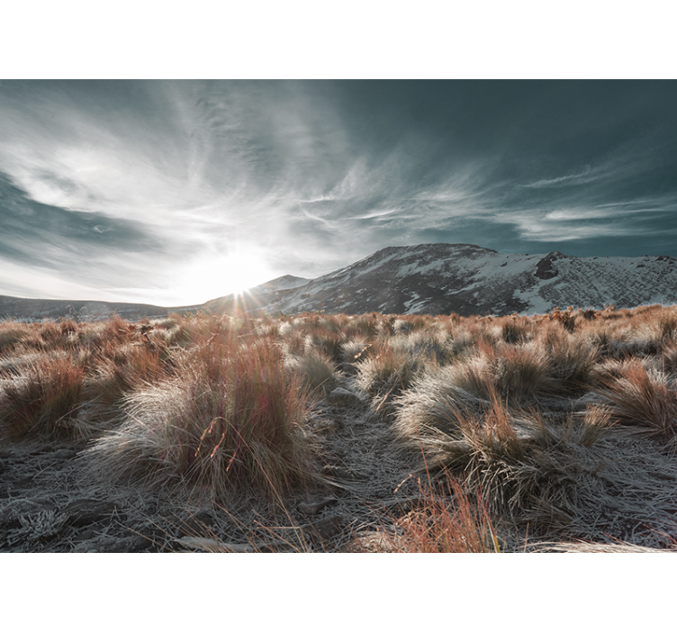 Mountain sunrise scenery landscape wall mural - TenStickers