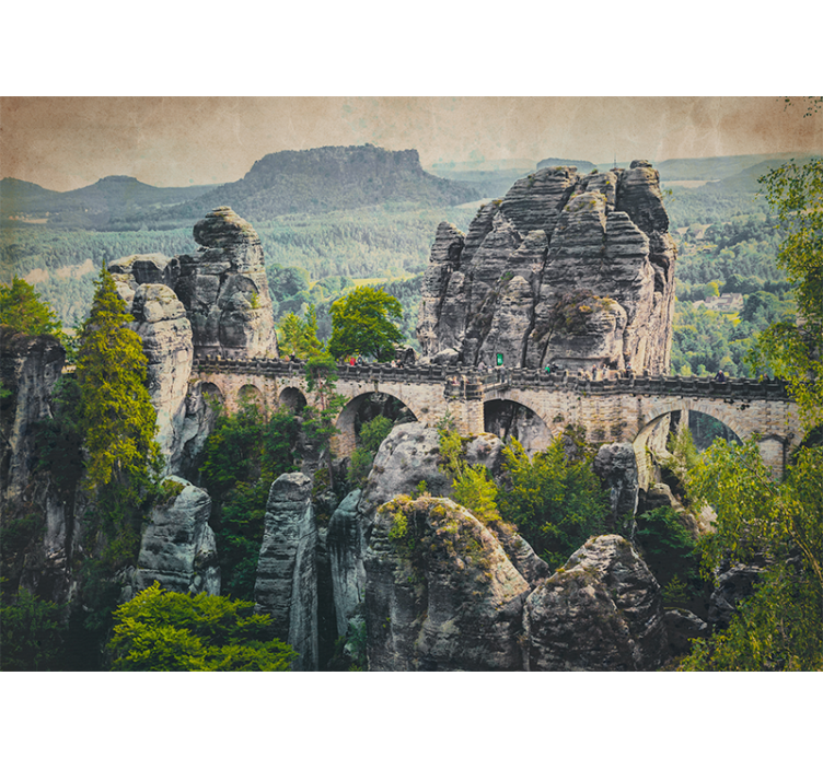Landscape wall mural bastei bridge view - TenStickers