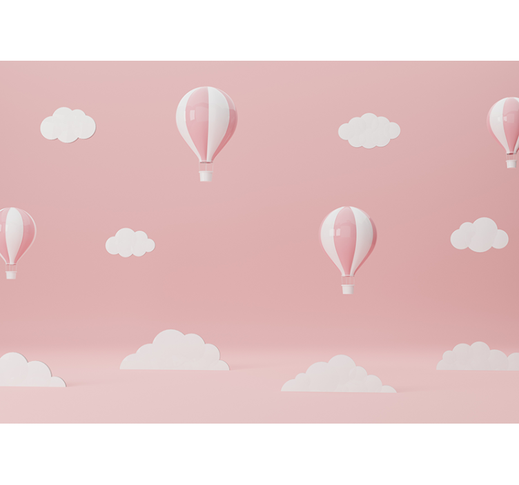 Balloons float up pink color Kids wall Murals - TenStickers