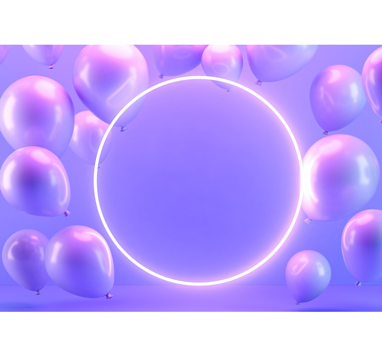 Balloons with bright circle Kids wall Murals - TenStickers