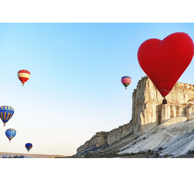 Romantic wall mural heart-shaped balloon - TenStickers