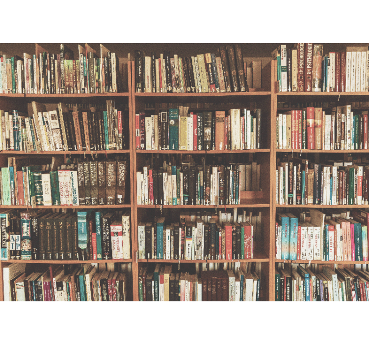 Blurred bookshelf old books Office Wall Mural - TenStickers