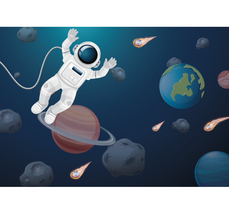 Wall mural fantasy cosmonaut in the cosmos - TenStickers
