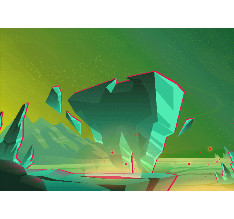 Abstract wall mural geometric green forms - TenStickers