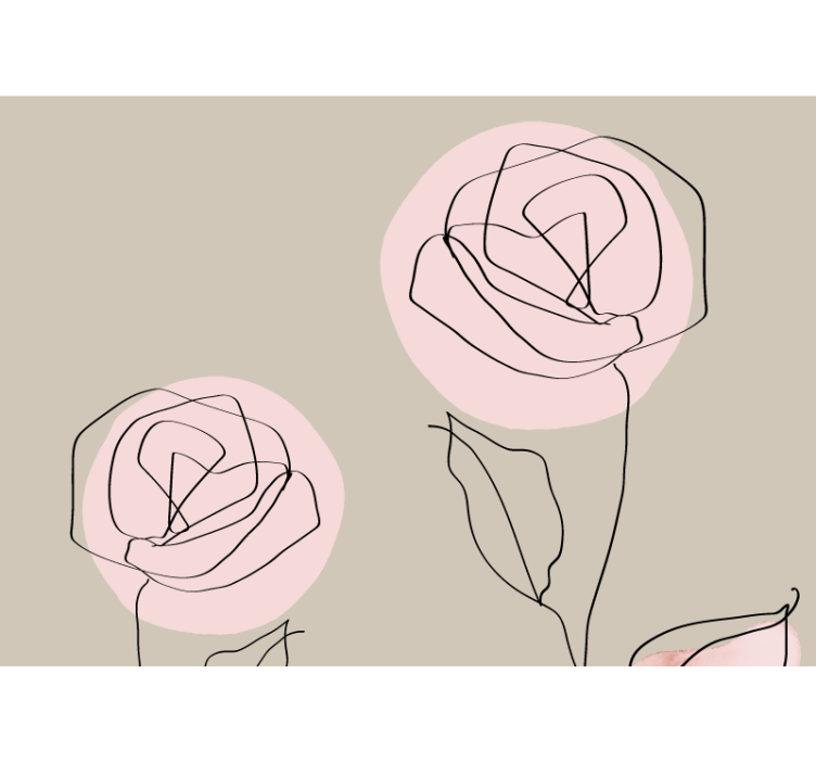 Flower wall mural line art roses - TenStickers