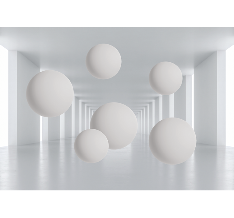 Modern white tunnel 3D Wall Mural - TenStickers