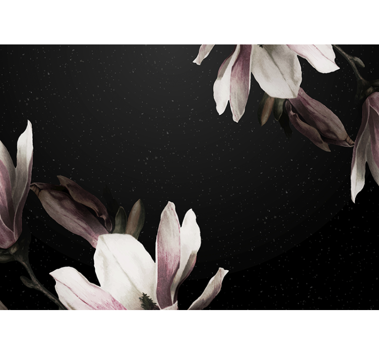 Black and white magnolias nature wall mural - TenStickers