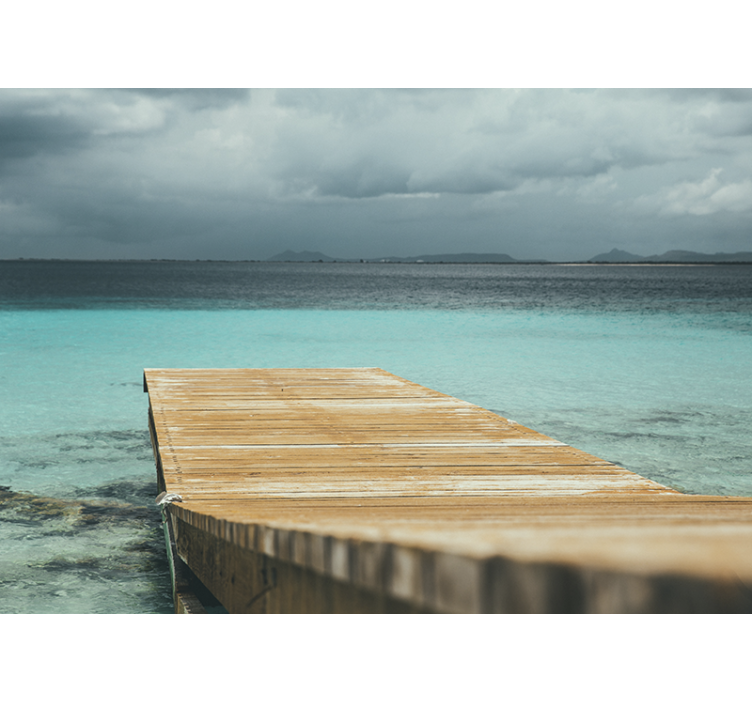 Wall mural nature serene seaside dock - TenStickers