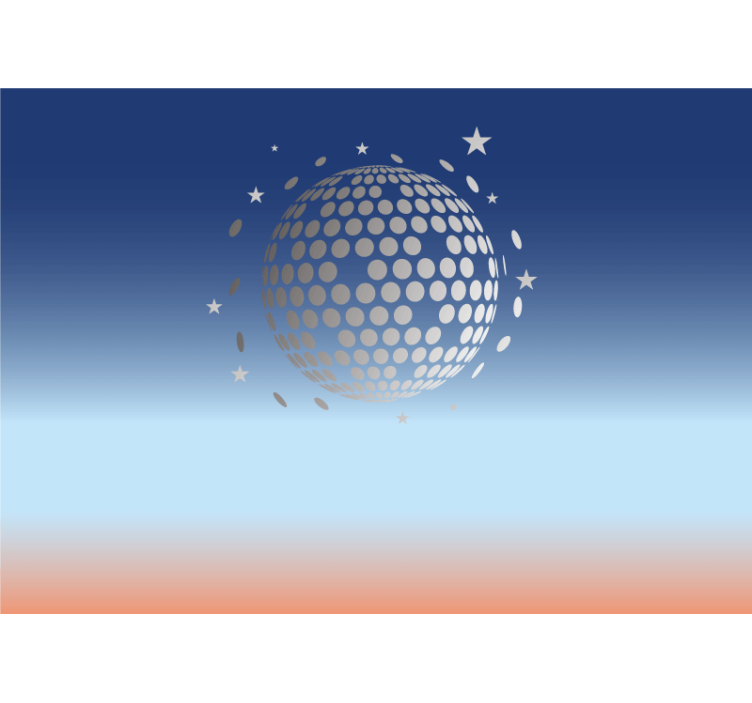 Music wall mural with disco ball pattern - TenStickers