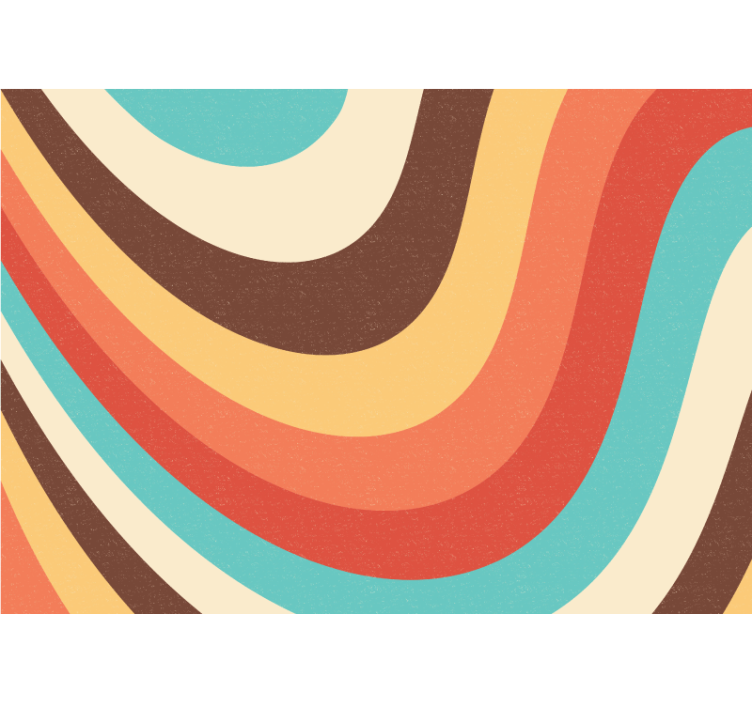 Abstract wall mural in curved color waves - TenStickers