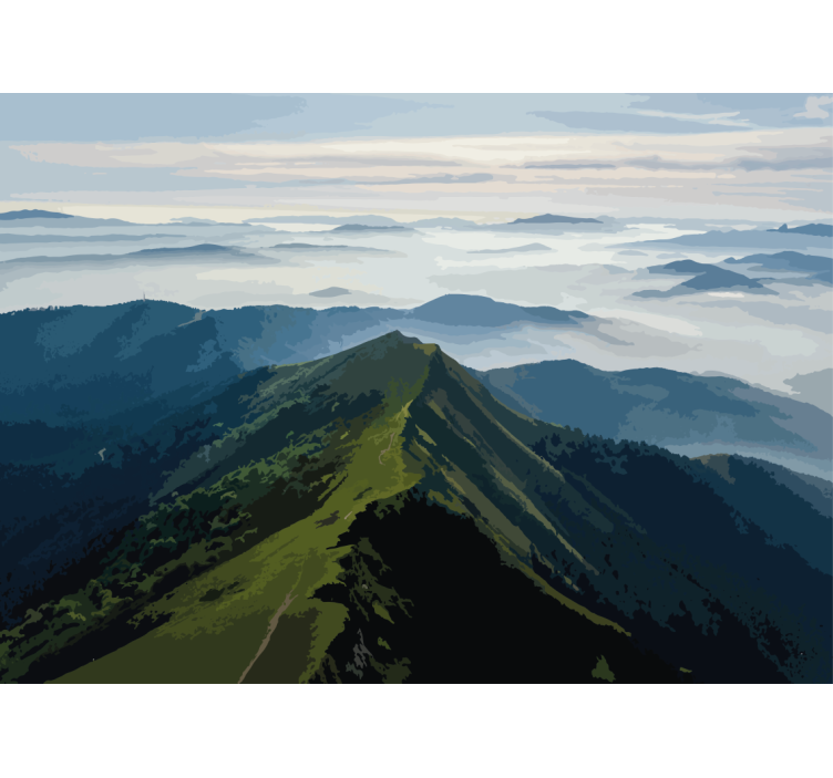 Landscape wall mural mountain range vista - TenStickers