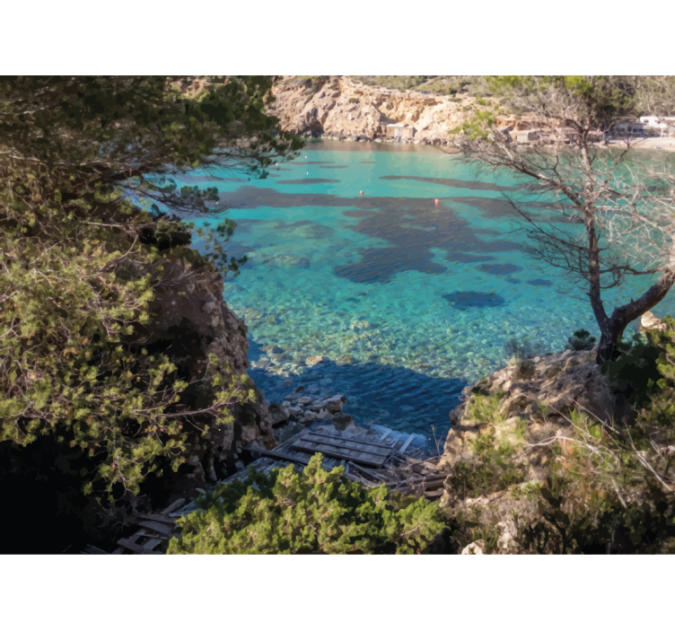 Wall mural nature serene coastal landscape - TenStickers