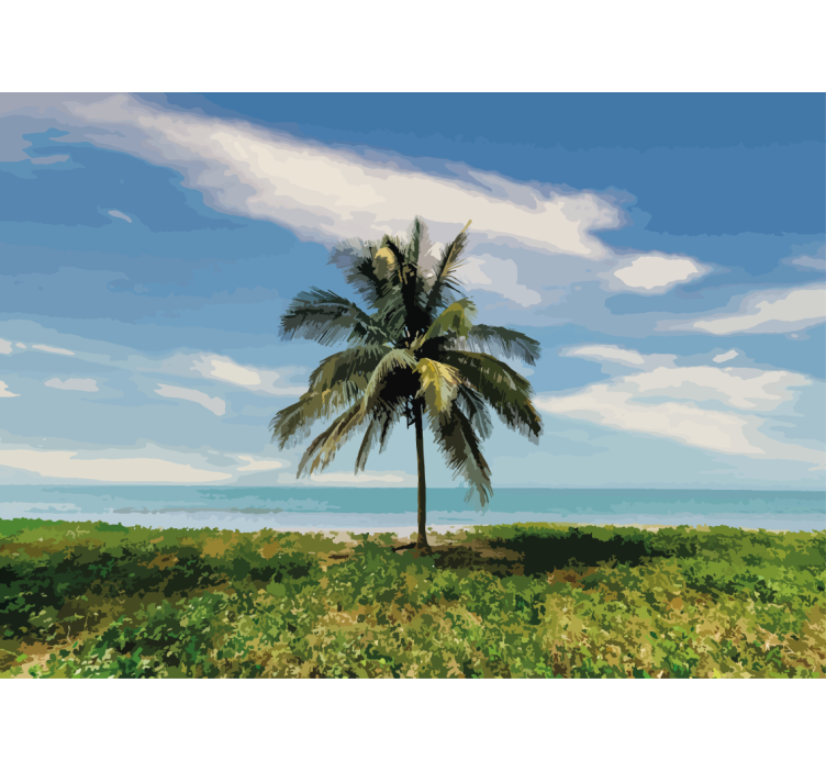 Wall mural nature palm tree scene - TenStickers