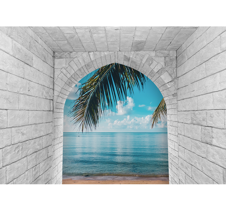 Ancient archs with sea views 3D Wall Mural - TenStickers