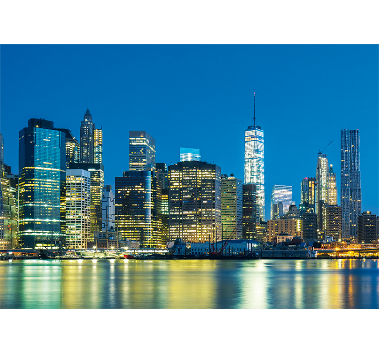 Wall mural new york nyc skyline at night - TenStickers