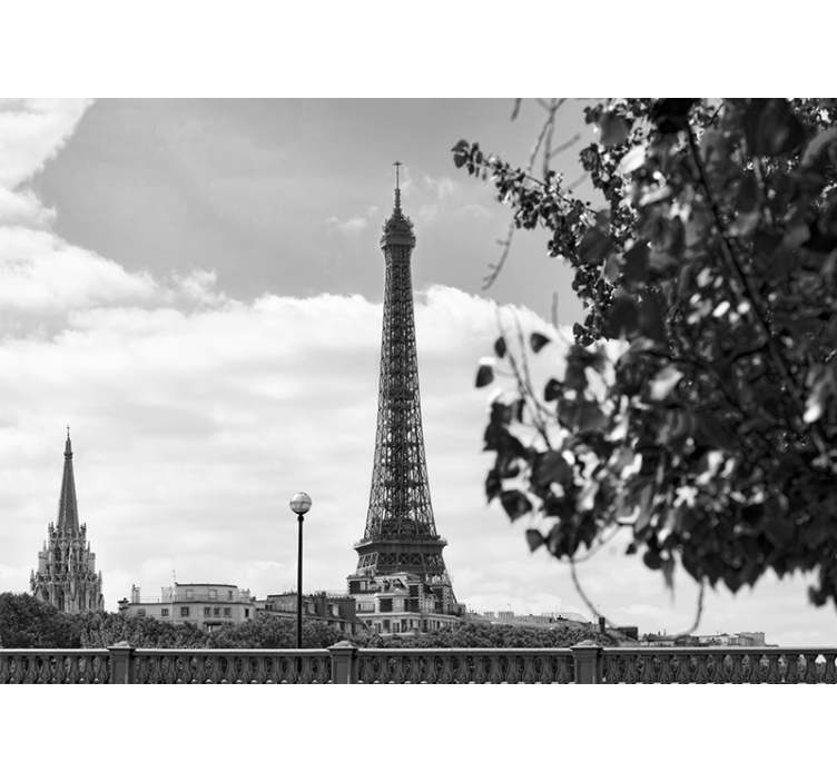 Paris wall mural eiffel tower cityscape - TenStickers