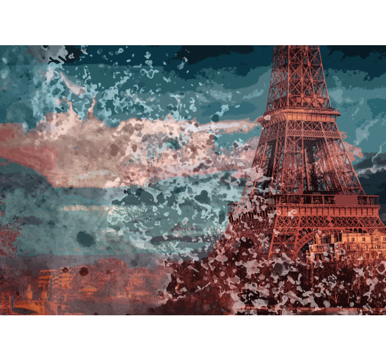 Paris wall mural eiffel tower skyline art - TenStickers