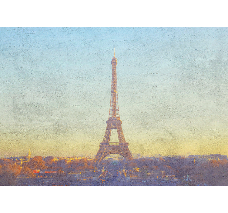 Paris wall mural eiffel tower at twilight - TenStickers