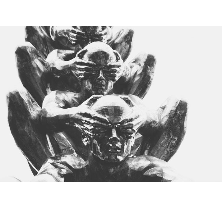 Grey statues original design Art Wall Mural - TenStickers