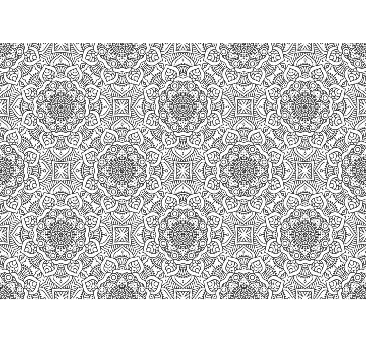 Mandala wall mural with detailed geometric patterns - TenStickers