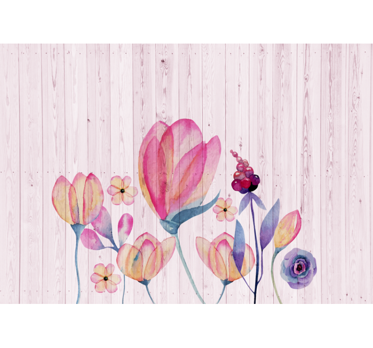 Graceful flower composition flower wall mural - TenStickers