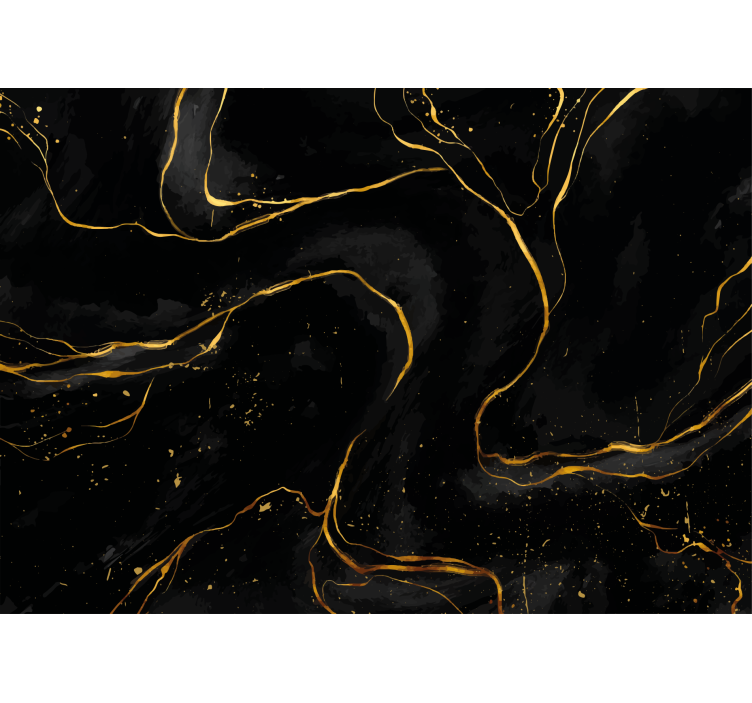 Abstract wall mural elegant gold lines - TenStickers