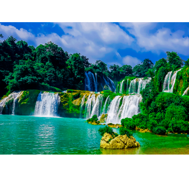 Wall mural waterfall majestic waterfall scenery - TenStickers