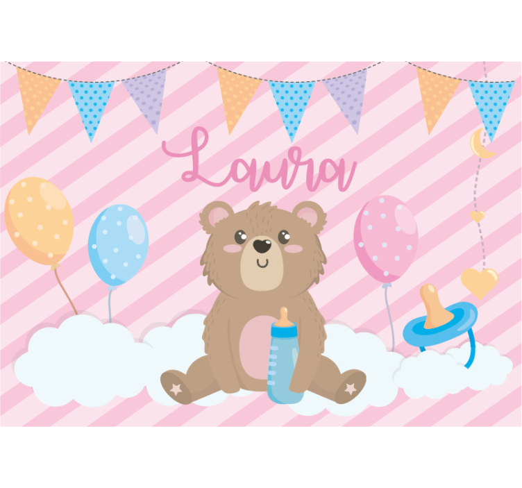 Childrens wall mural cute bear illustration - TenStickers