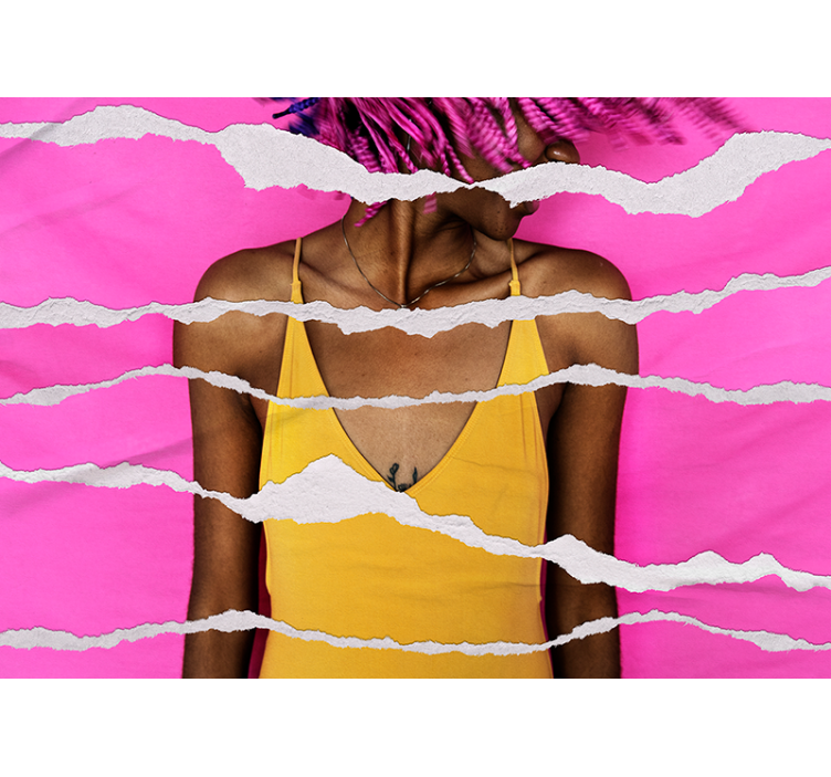 Ripped Paper Effect people wall mural - TenStickers