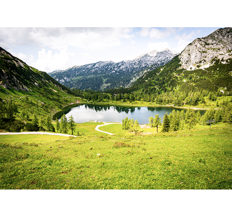 Scenic alpine view landscape wall mural - TenStickers