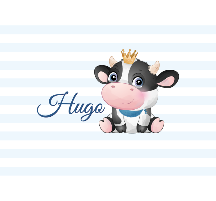 Cute cow cartoon people wall mural - TenStickers