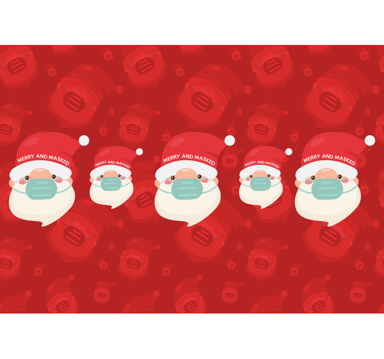Christmas wall mural santa wearing a mask - TenStickers